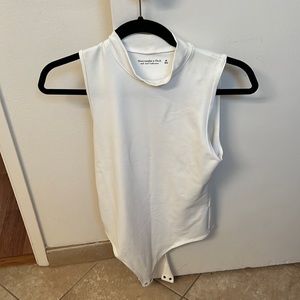 Abercrombie & Fitch White Sleeveless Bodysuit